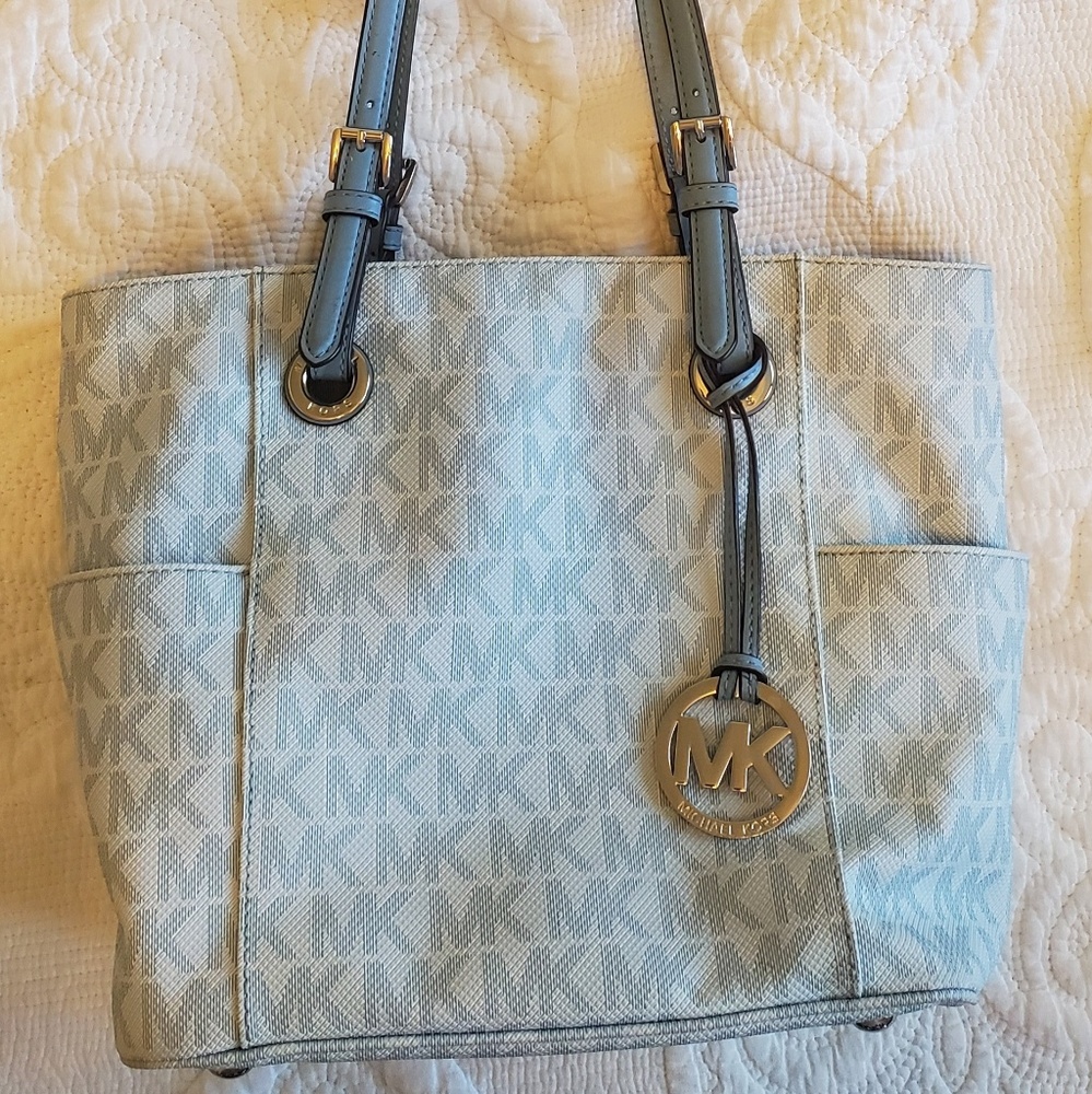 MICHAEL KORS light blue MK Purse